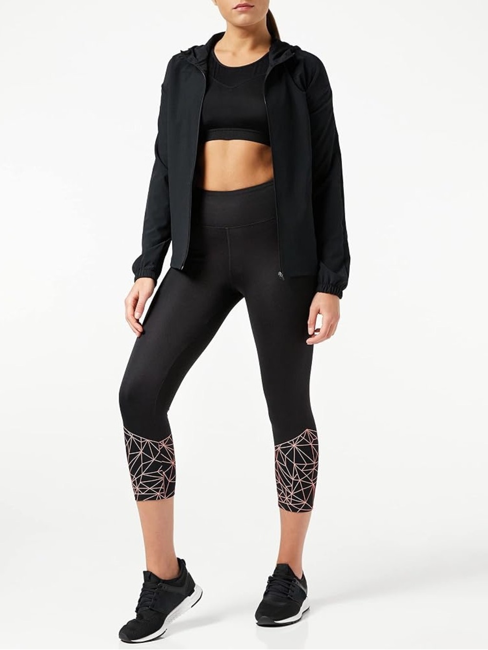 ATHLETA Graphic Floral Sonar Capri size Small Black